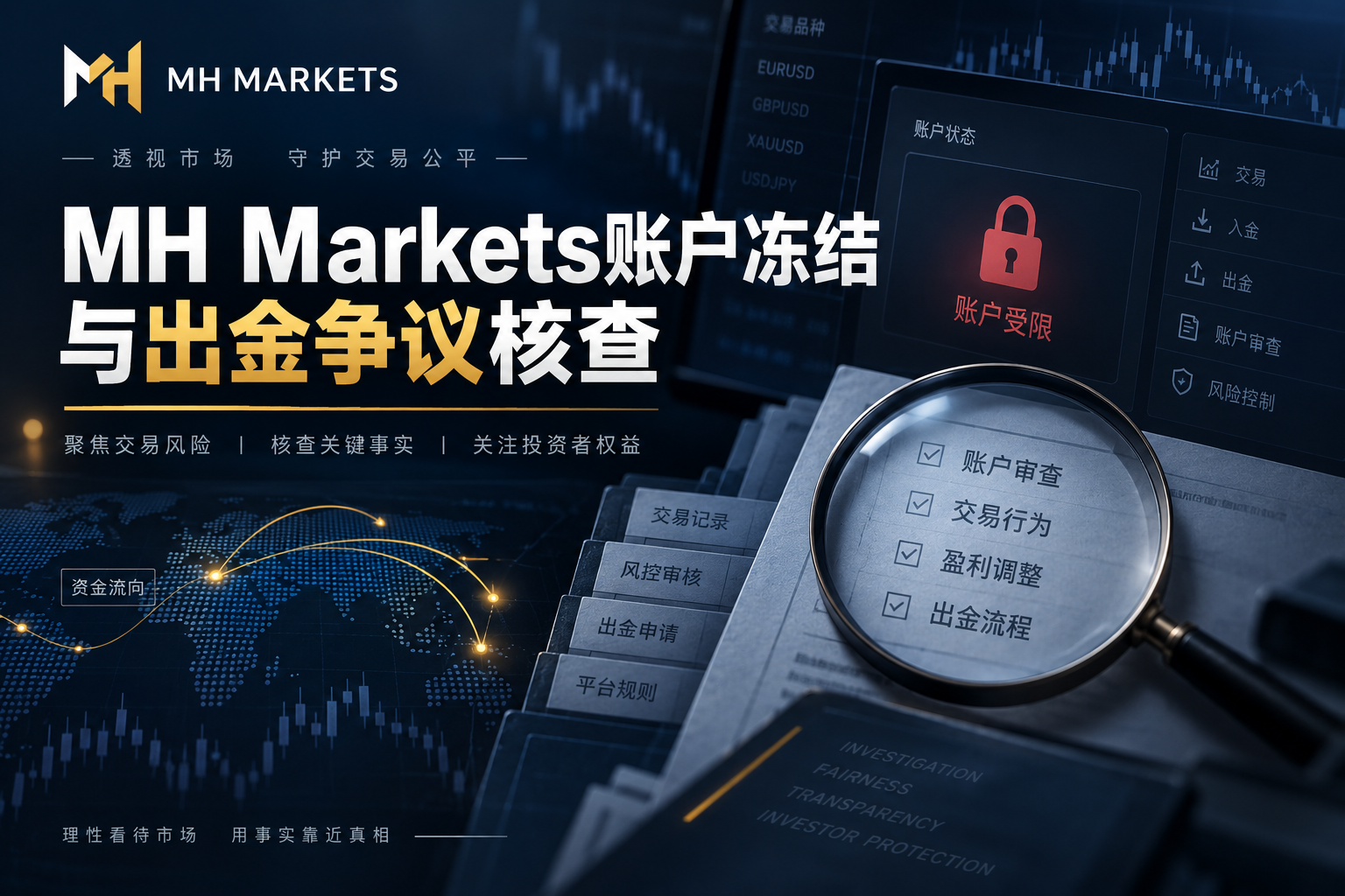 MH Markets账户冻结与出金争议：KYC审查、盈利调整与主体核验